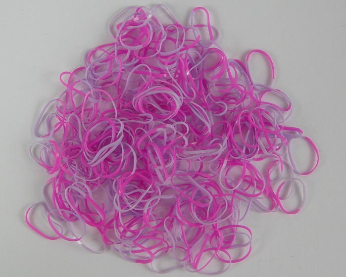 (image for) 250 haarelastieken roze en lila. - Klik op afbeelding om te sluiten
