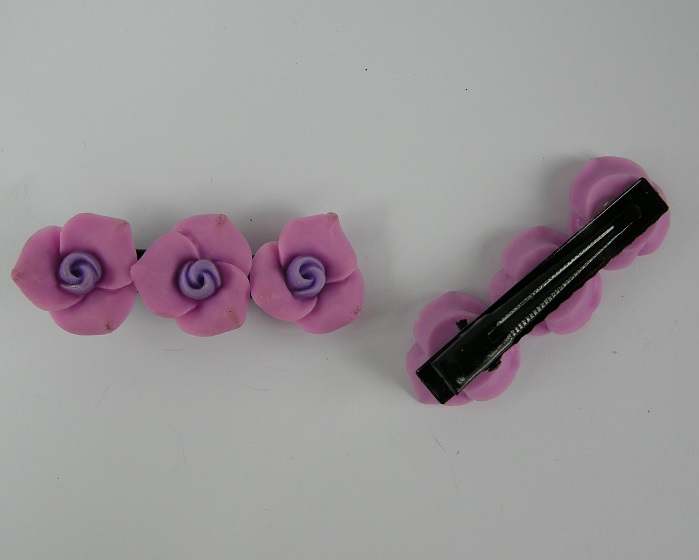 (image for) Duckklem met 3 rozen paars