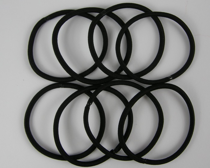 (image for) 8 Haarelastieken zwart lang.