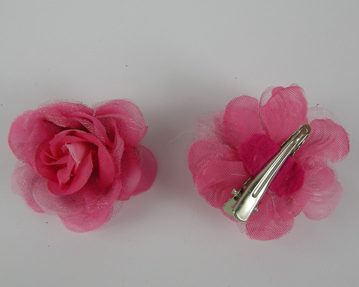 (image for) 2 duckklemmen met roos roze. - Klik op afbeelding om te sluiten