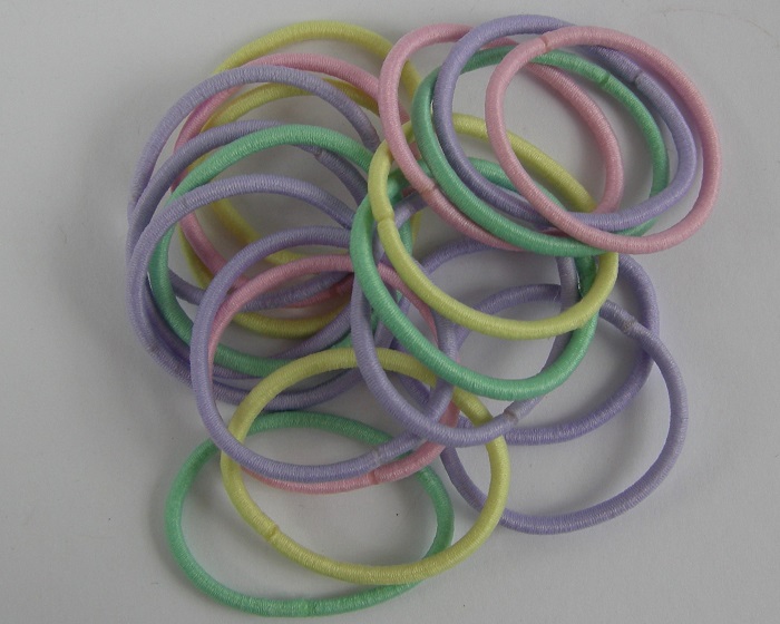 (image for) 20 haarelastieken dun pastel.