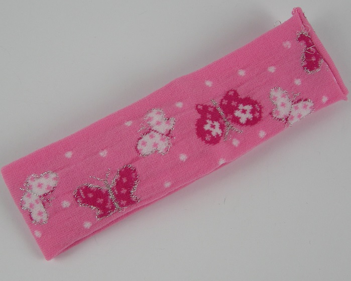 (image for) Haarband met vlinder donker roze.