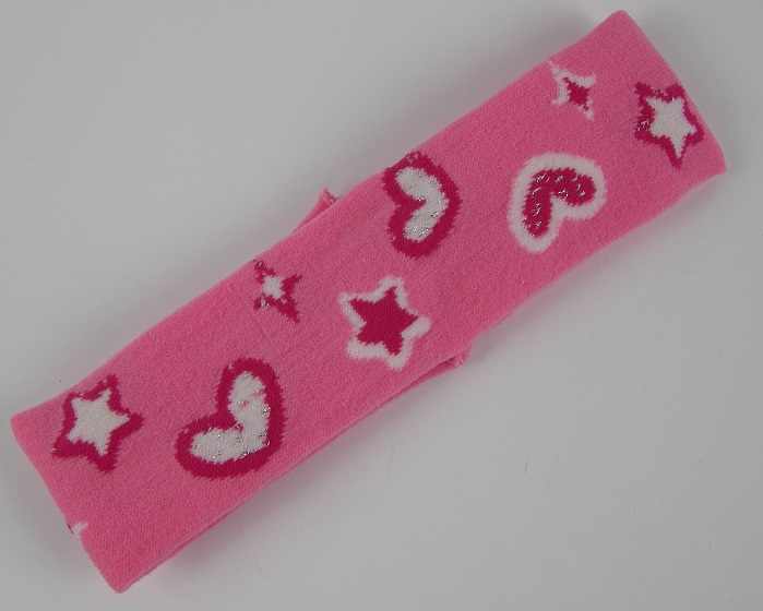 (image for) Haarband met hart donker roze.