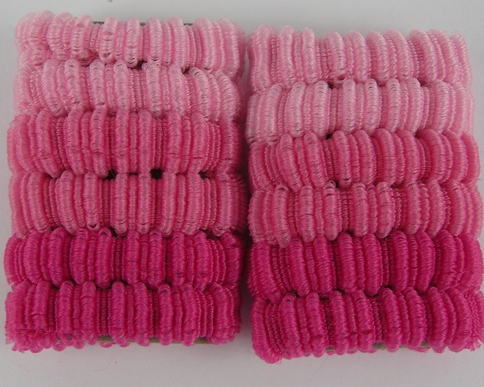 (image for) 12 badstof haarelastieken roze. - Klik op afbeelding om te sluiten