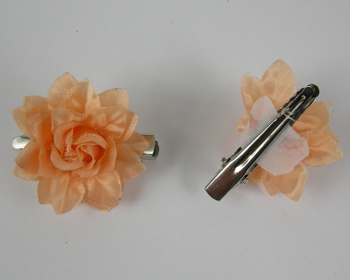 (image for) 2 duckklemmen met roos oranje. - Klik op afbeelding om te sluiten