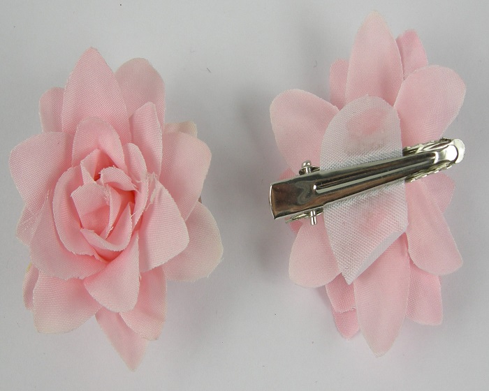 (image for) 2 duckklemmen met roos roze - Klik op afbeelding om te sluiten