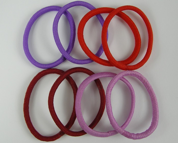 (image for) 8 Haarelastieken paars tinten.