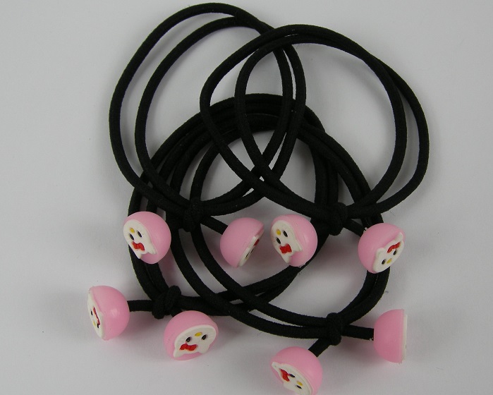 (image for) 4 haarelastieken poppetje roze.