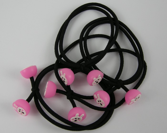 (image for) 4 haarelastieken poppetje roze. - Klik op afbeelding om te sluiten