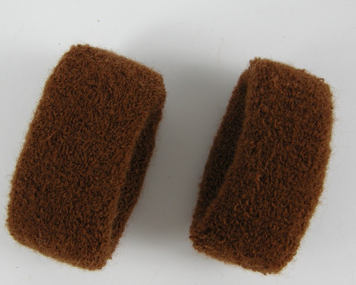 (image for) 2 badstof haarelastieken bruin.