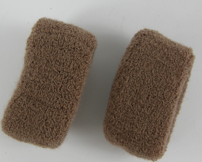 (image for) 2 badstof haarelastieken bruin.