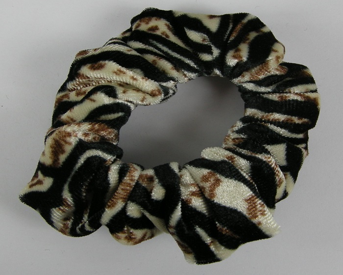 (image for) Scrunchie zebra bruin. - Klik op afbeelding om te sluiten