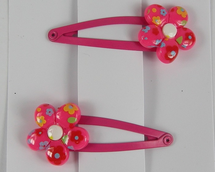 (image for) 2 klikklaks roze bloem. - Klik op afbeelding om te sluiten