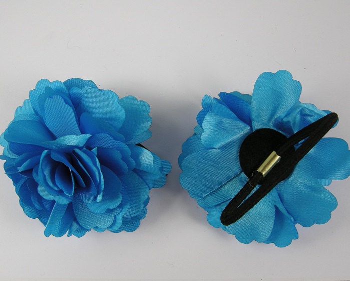 (image for) Haarelastiek met roos blauw