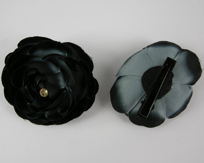 (image for) Duckklem met roos zwart.
