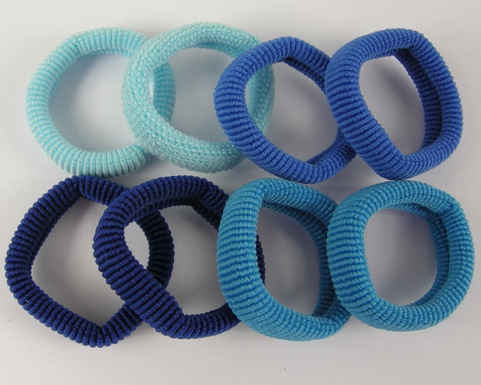 (image for) 8 badstof haarelastieken blauw.