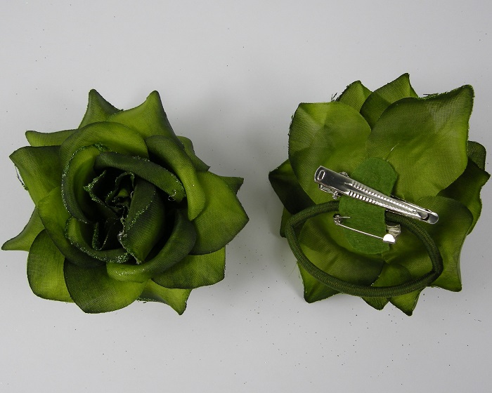 (image for) Roos met glitters groen 10 cm.